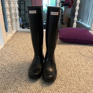 Hunter's Original Tall Rain Boots Black Size 8